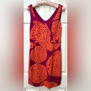 Boden Pink and Orange Floral Midi Dress